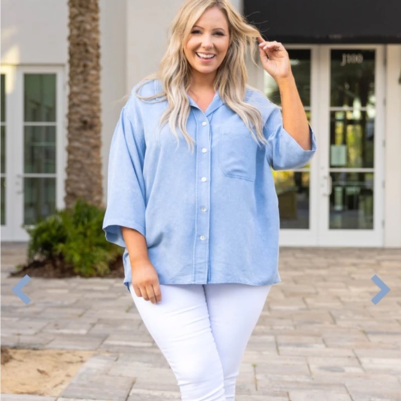 Chic Soul Denim Top - New - Picture 1 of 6